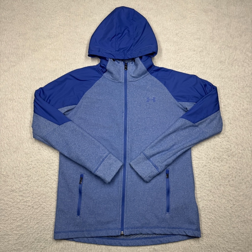 Under‎ Armour Hoodie Blue ColdGear Hooded Full Zip Athletic Midweight Women's M